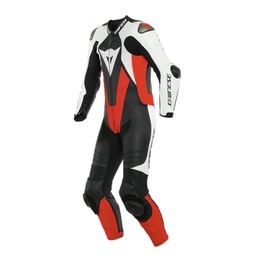Laguna Seca 5 1 piece racing suit Black/White/Red Fluo