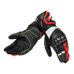 K-Race Kangaroo motorcycle gloves Black/White/Red/Red